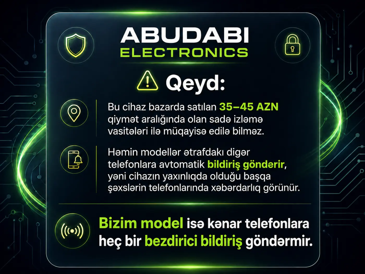 GeoVT-Ultra modelinin kənar telefonlara bezdirici bildiriş göndərməməsi haqqında vacib məlumat